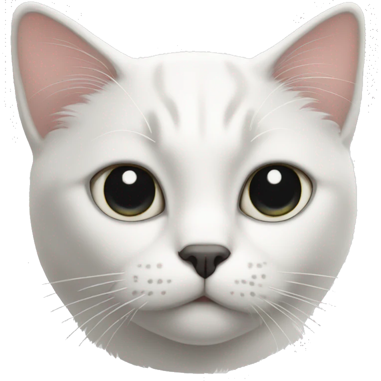 White cat with black eye patche emoji