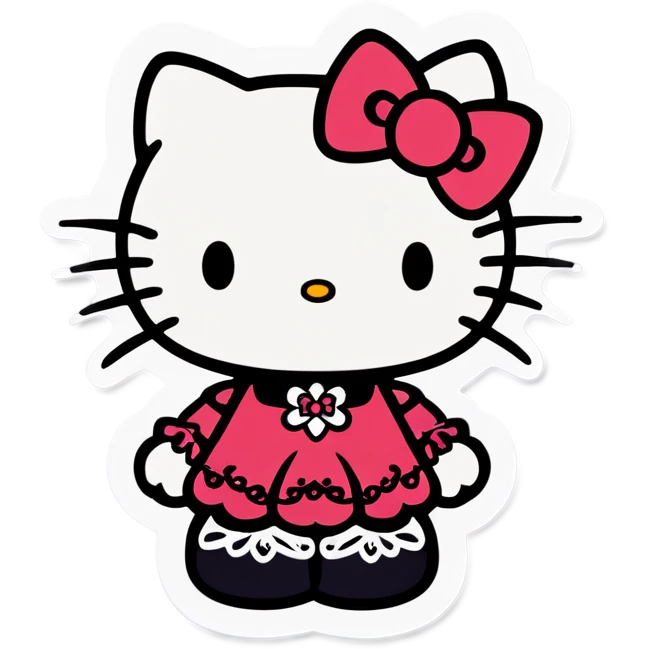 Gothic hello kitty emoji