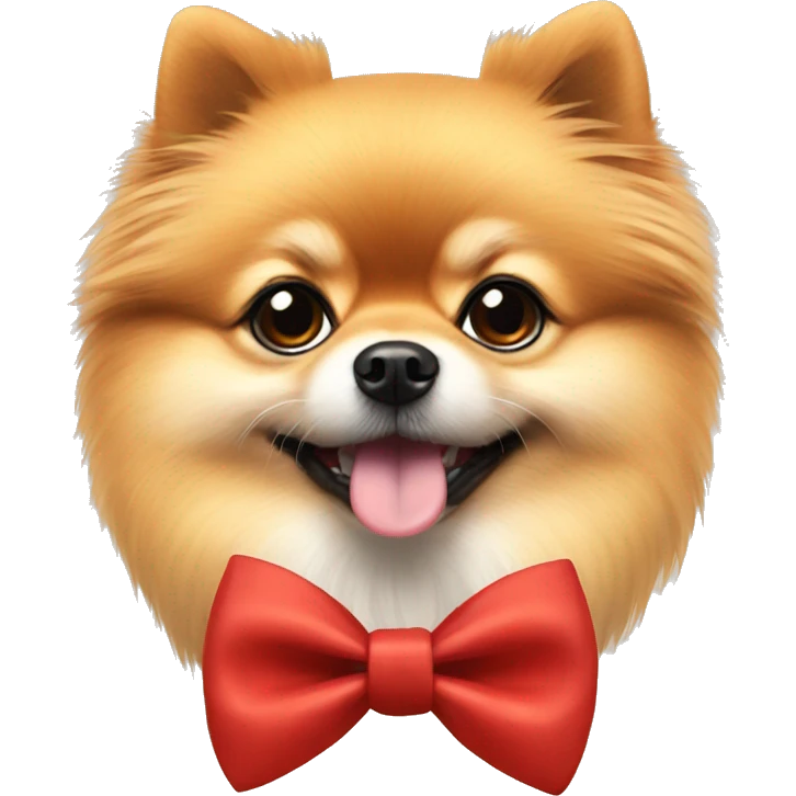 pomeranian with bow tie around his neck emoji