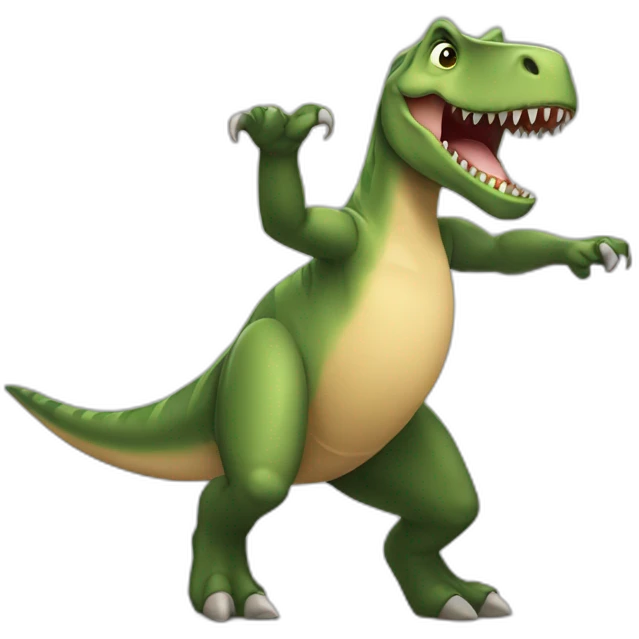 de un dinosaurio bailando  emoji