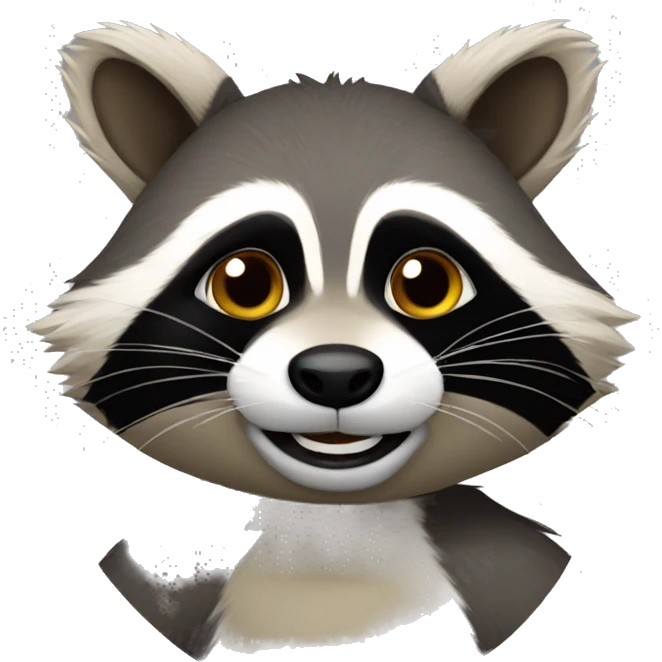 Pedro Racoon with rounded background emoji