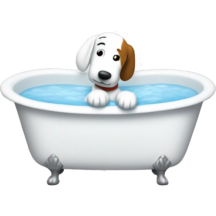 Snoopy in bathtub emoji