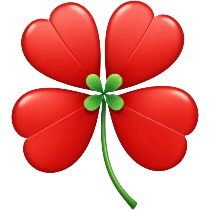 Un trébol de cinco hojas rojo emoji