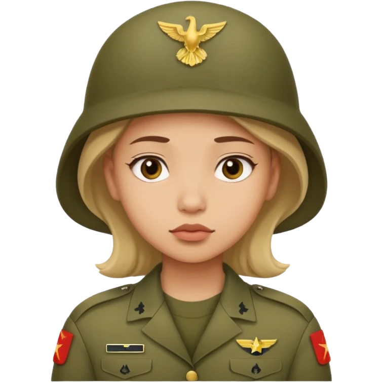 the girl thinks about the guy who is in the army emoji