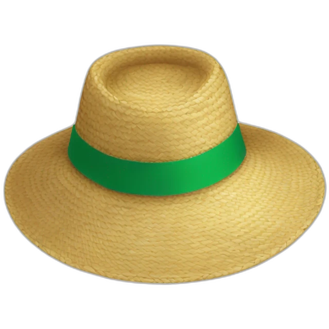 Straw hat with green band emoji