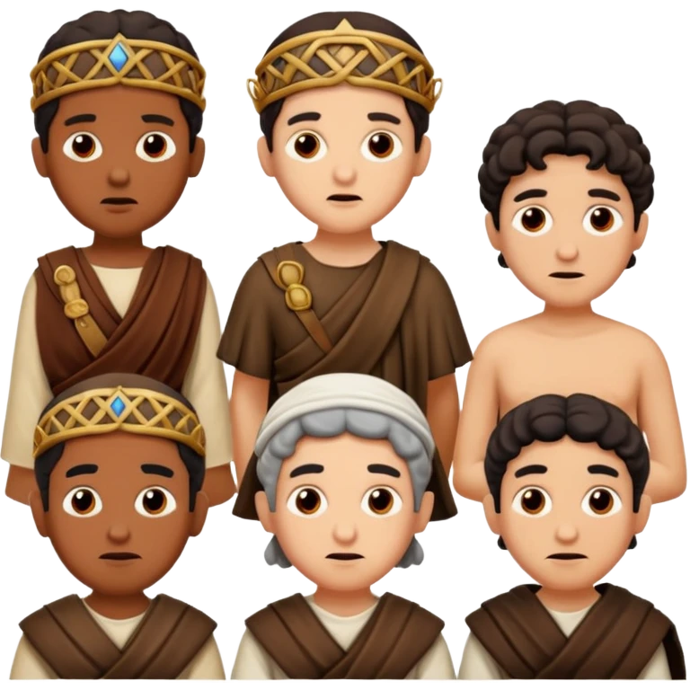 WIl je groep mensen, paar mensen in joods leven in roman tijd. 
Ze kijken niet blij emoji
