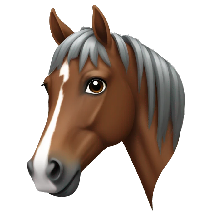 bay horse head with a white middle stripe emoji