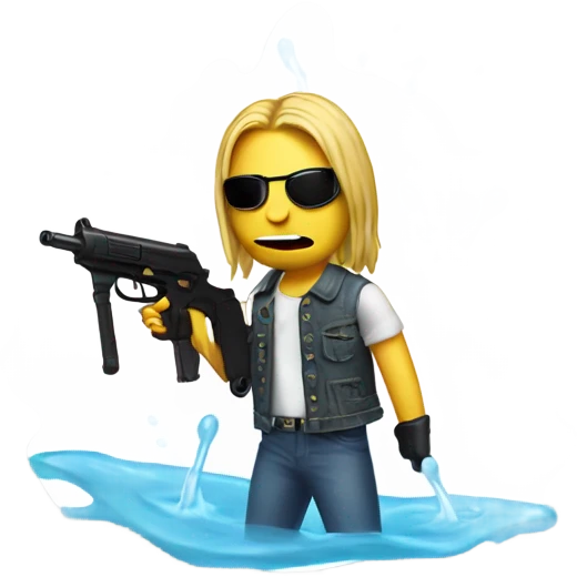 Kurt cobain with water gun facing up  emoji
