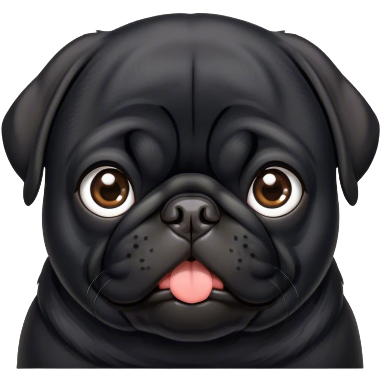 Dog pug black emoji