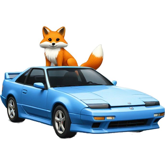 A blue furry fox with nissan 180sx emoji