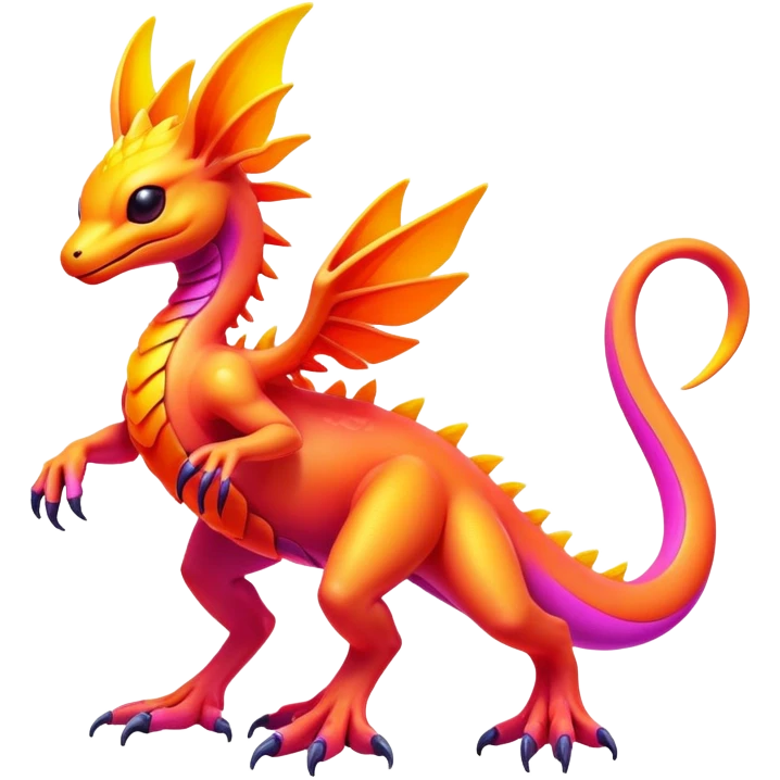 Exotic futuristic lush warm-colored neon Fakémon-creature emoji