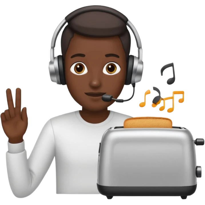 someone recording an audio message on a toaster emoji