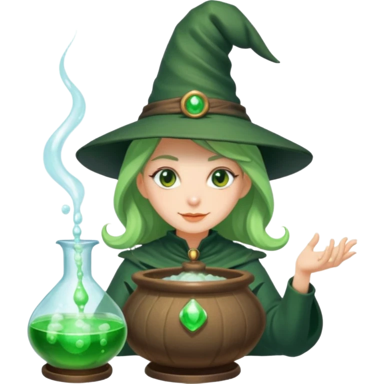 green witch cooking potion emoji