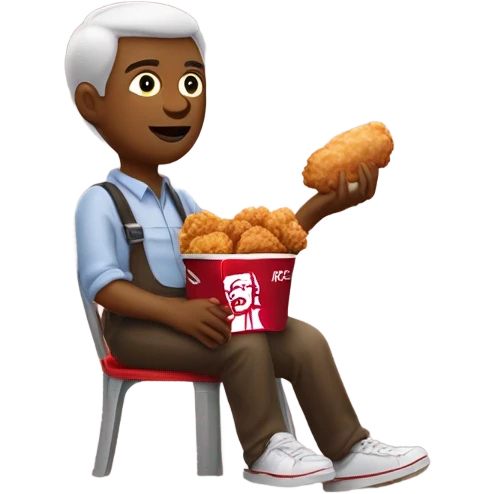 Person eating kfc emoji