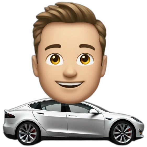 elone musk in a tesla emoji