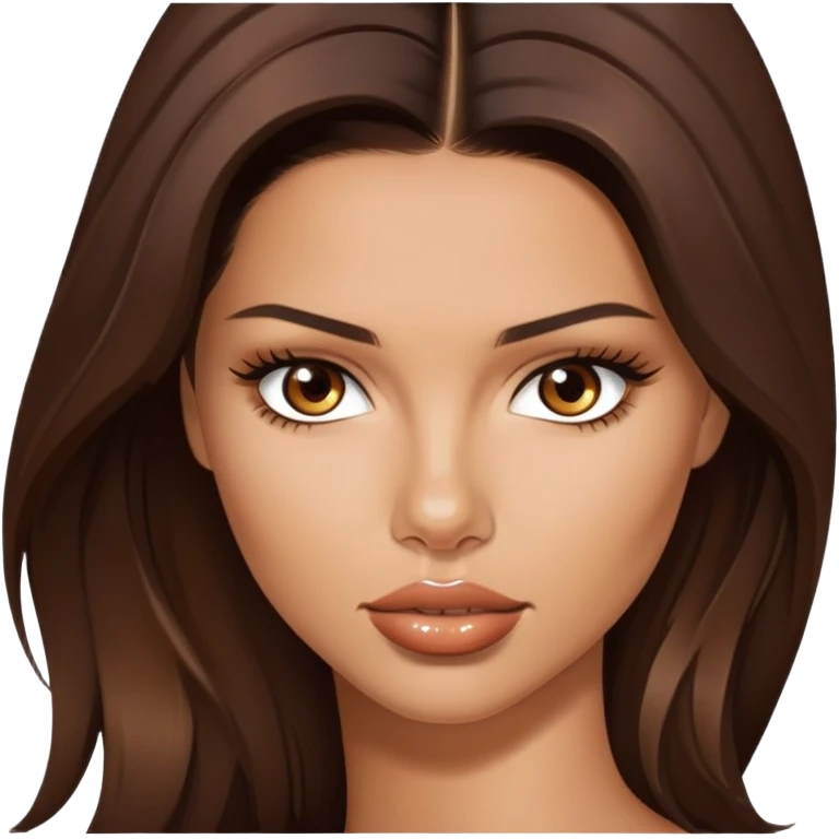 Adriana Lima with brown hair and brown eyes emoji