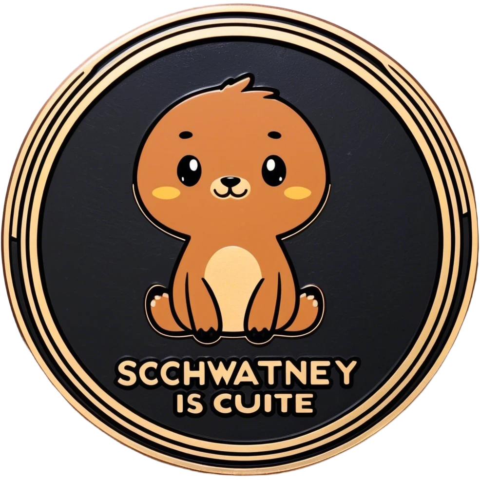 Bronze plaque sayin ""Schweatney is Cute" emoji