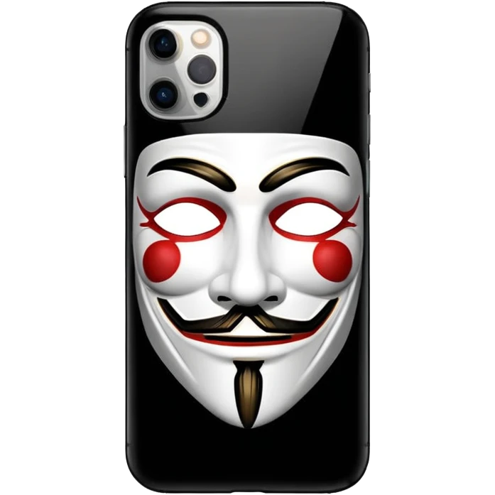 guy fawkes mask black  iphone 16 pro emoji