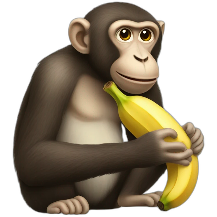 Monkey eating banana emoji