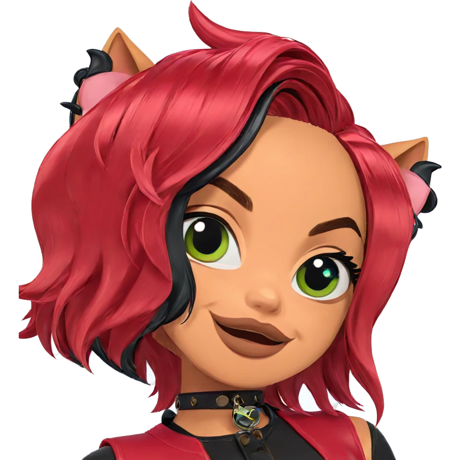 smiling girl with cat ears emoji