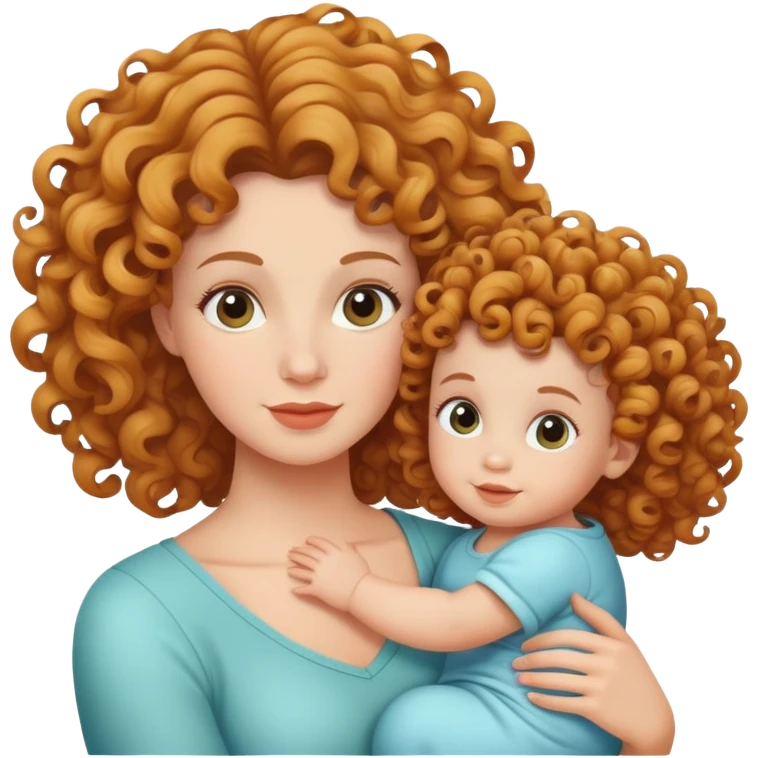 mother and baby with matching curly hairstyles emoji