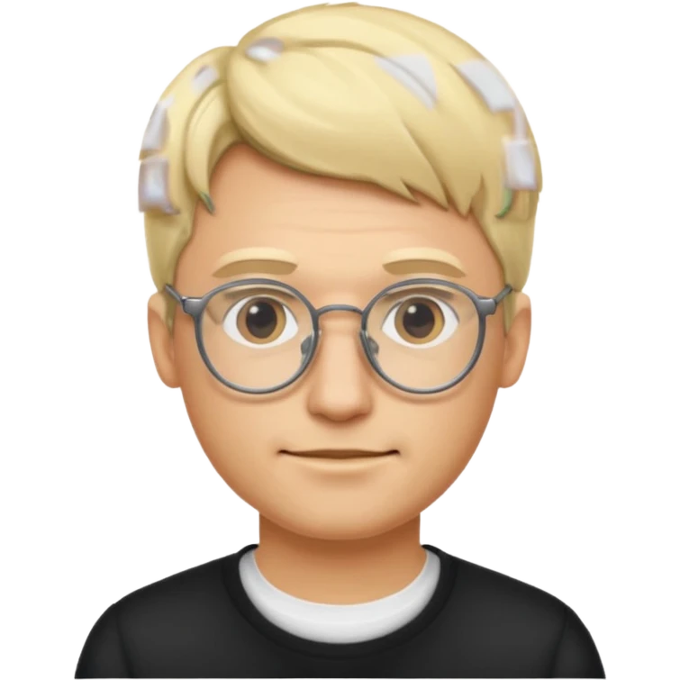 blond earringed wearing glassess with no beard man emoji