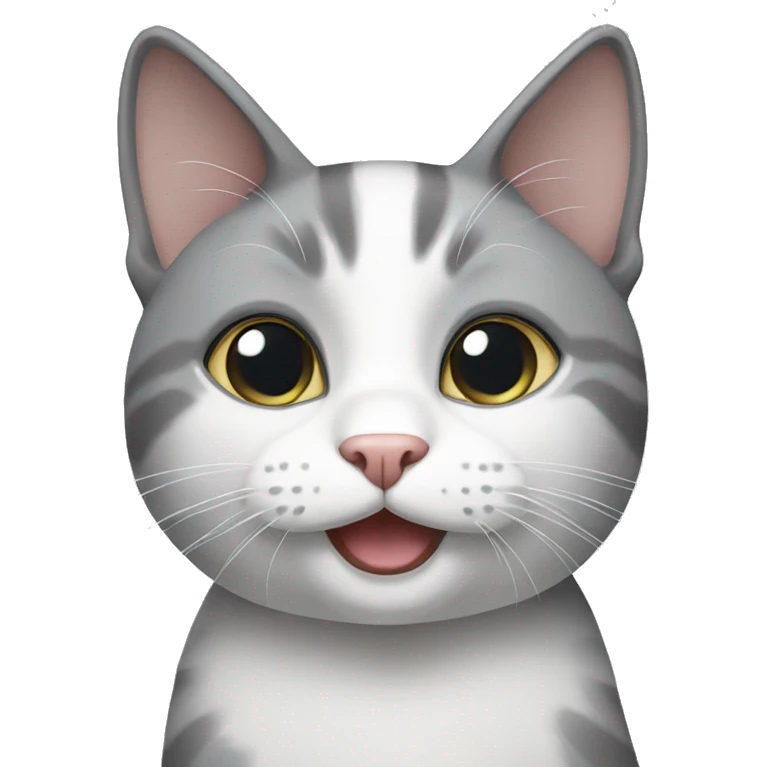 Gray and white cat emoji