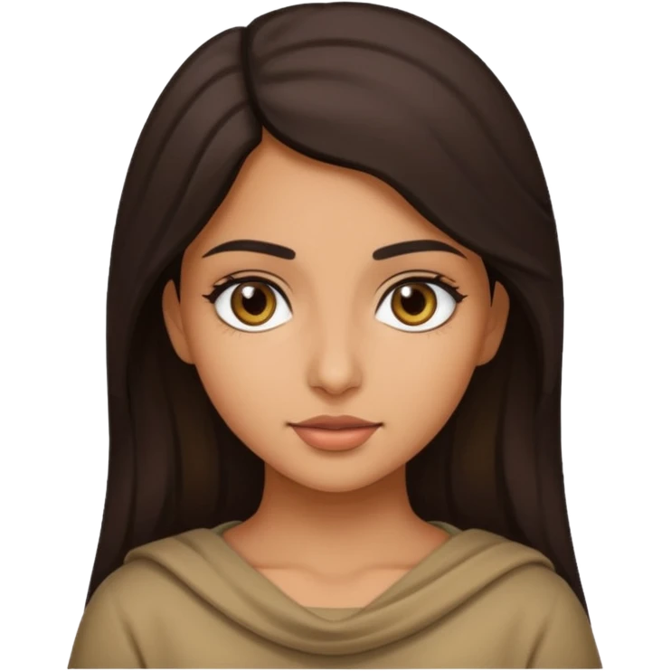 Middle eastern girl with dark brown hair emoji