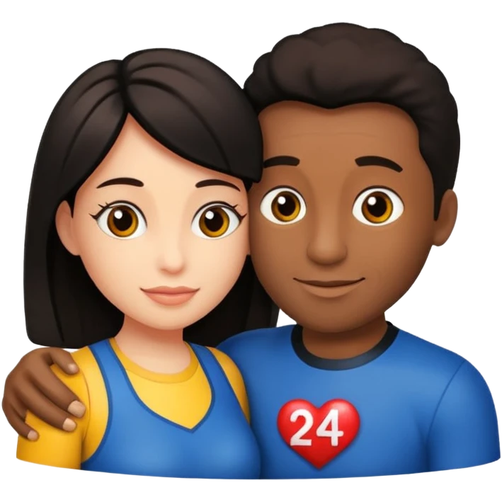 Dois namorados com o número 24 emoji