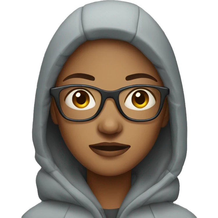 Woman with glasses who is cold emoji