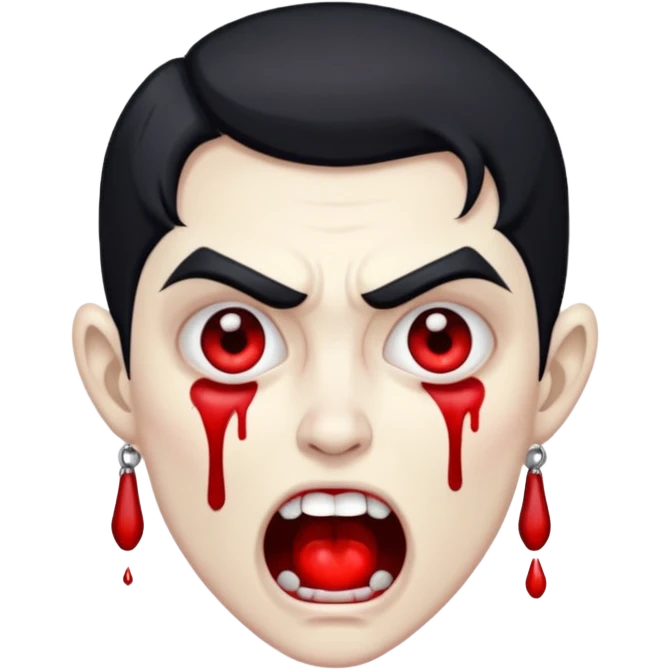 vampire crying with shout, full body. emoji