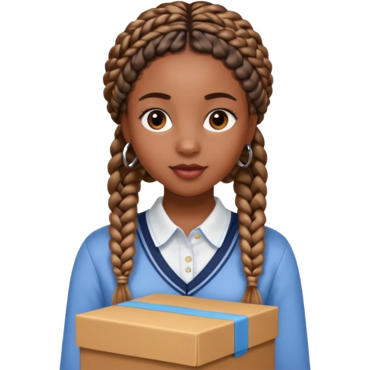 Black girl. Preppy &pretty. Sassy box braids  emoji