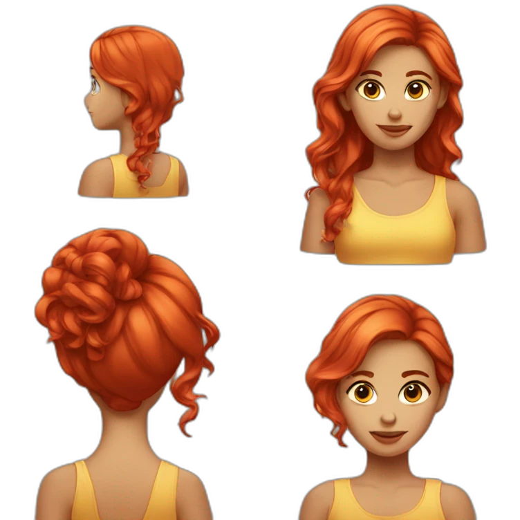 Fille cheveux rouge emoji