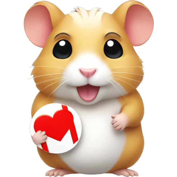 hamster holding a YouTube award emoji