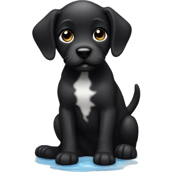 Black puddle puppy emoji
