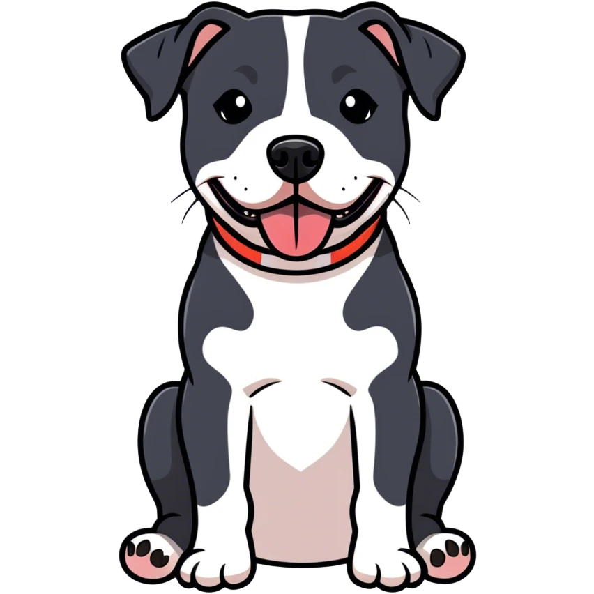 Black staffie dog emoji