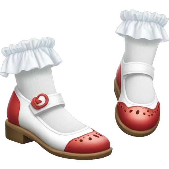 mary jane shoes and frilly white socks emoji