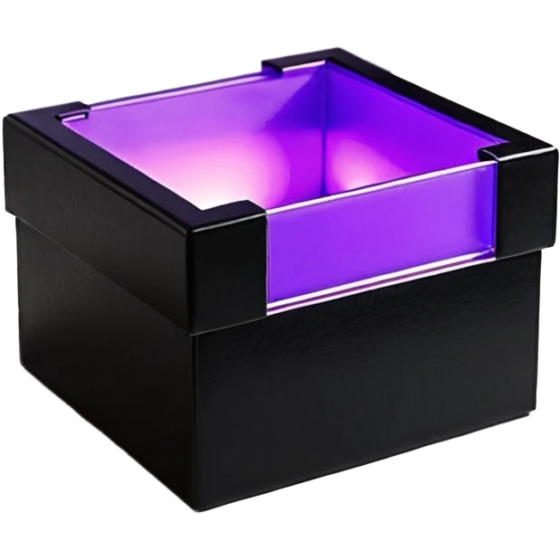 Коробка черная коробка с фиолетовыми светодиодами emoji