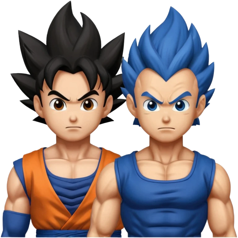 Goku and Vegeta in white backround emoji