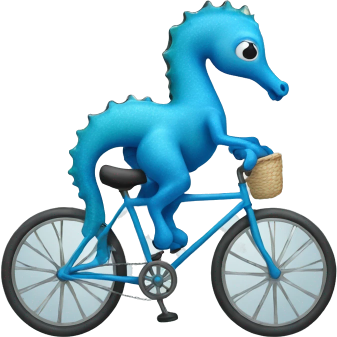 Blue seahorse riding a bicycle  emoji