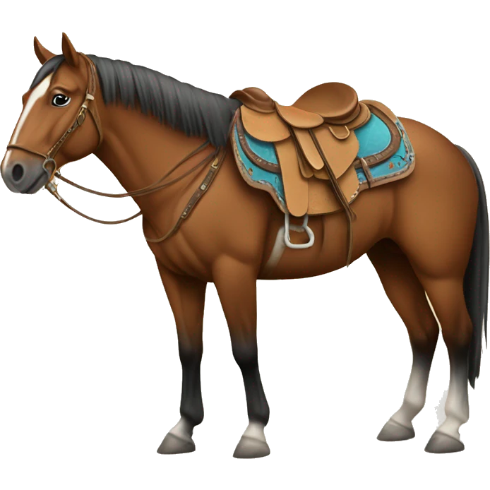 A western saddled up horse emoji