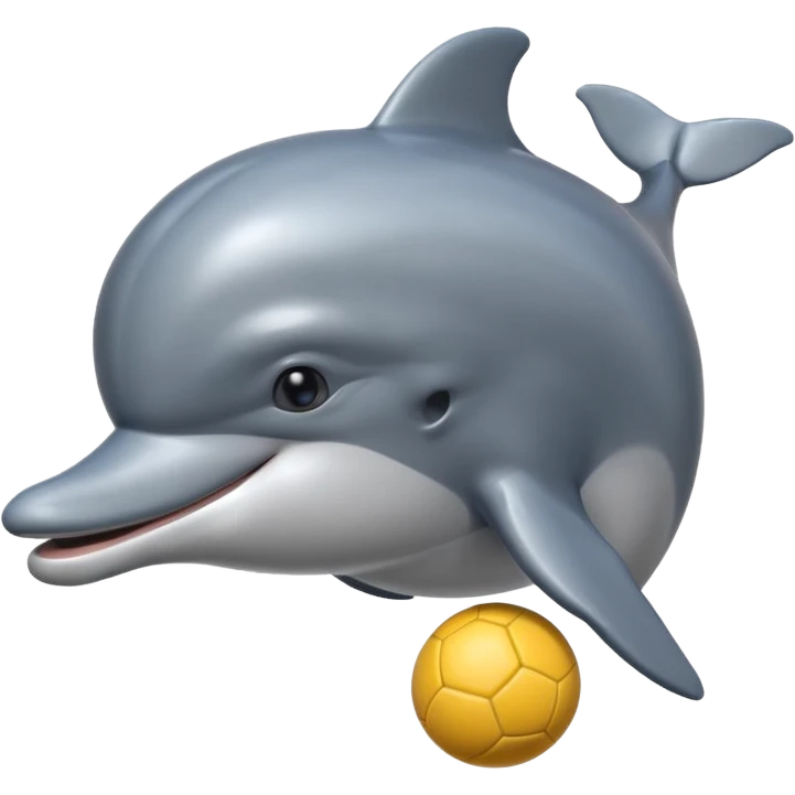 Dolphin with ball on noise emoji