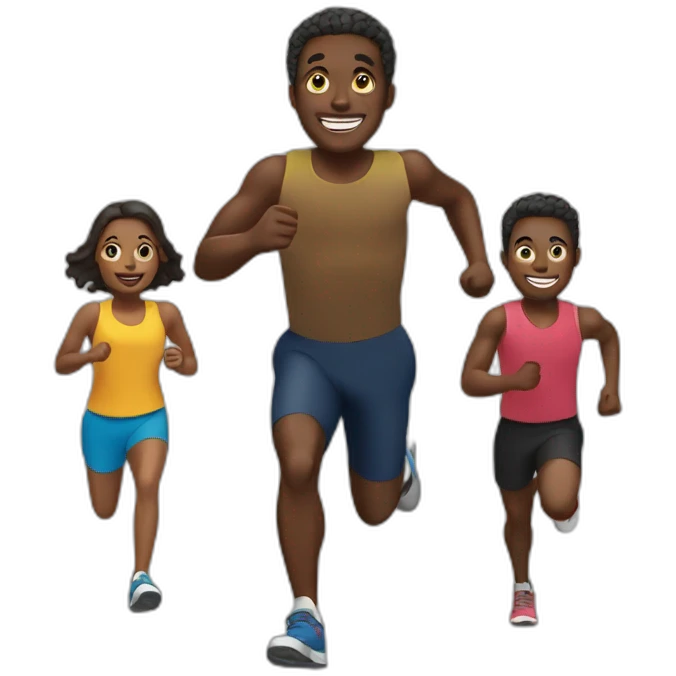 Black people running emoji