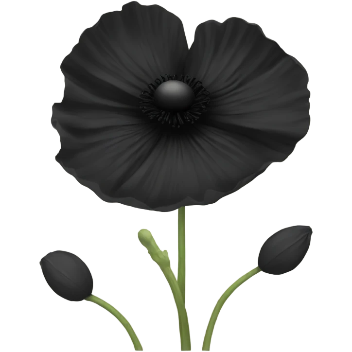 Black poppy emoji