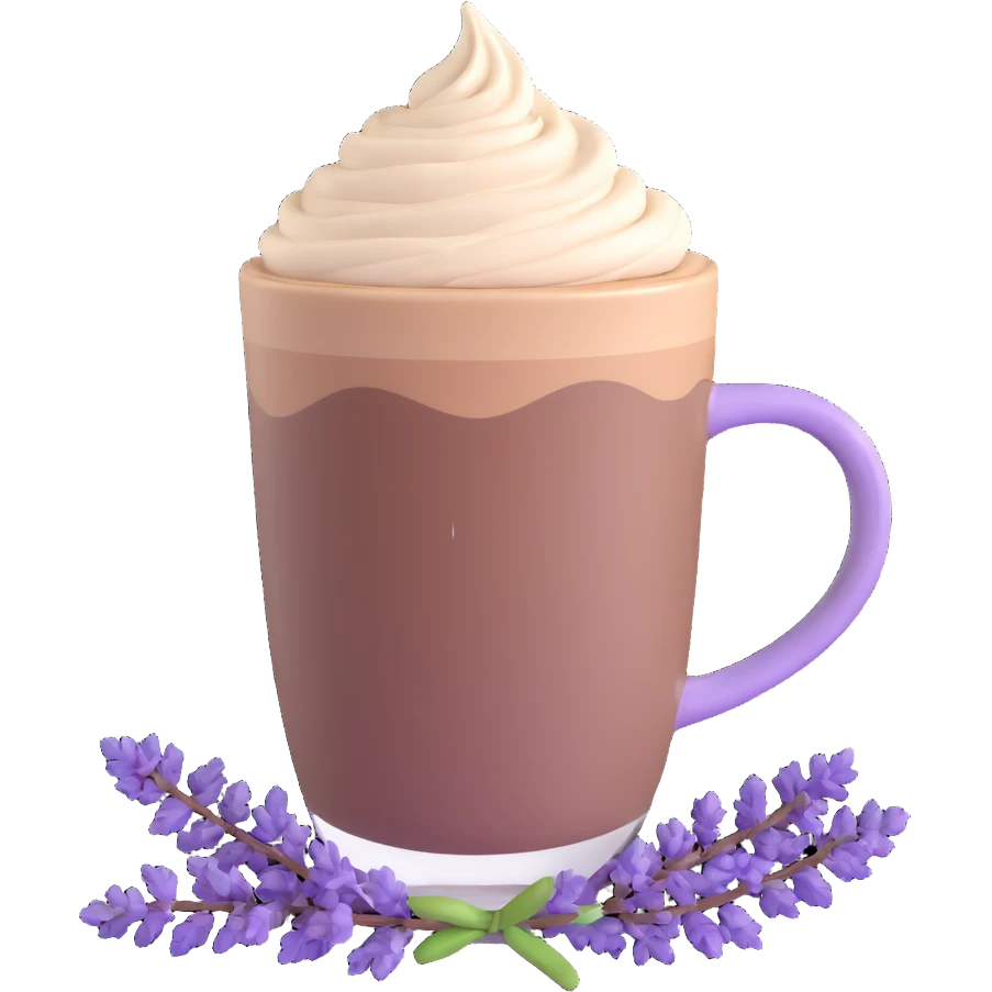 lavender mocha, cute and inviting emoji