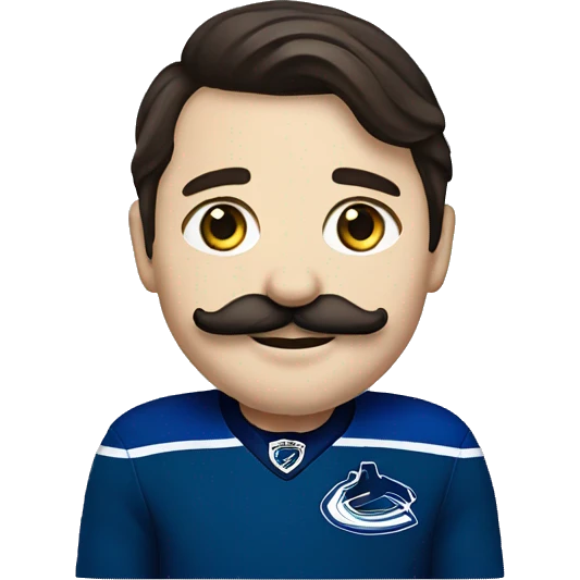 cute brunette vancouver Canucks fan with moustache  emoji