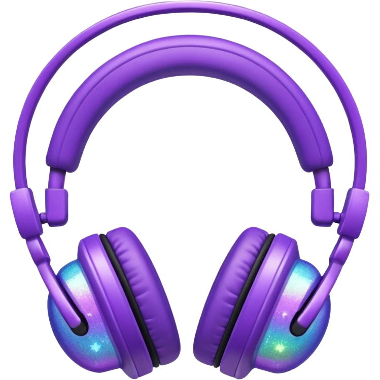 glitter purple headset emoji