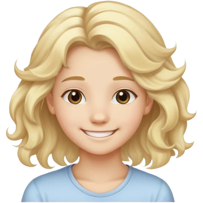 "- Nữ
- 15 tuổi
- Da trắng
- Tóc vàng công chúa tóc mây
- Mặt cười tươi
" emoji