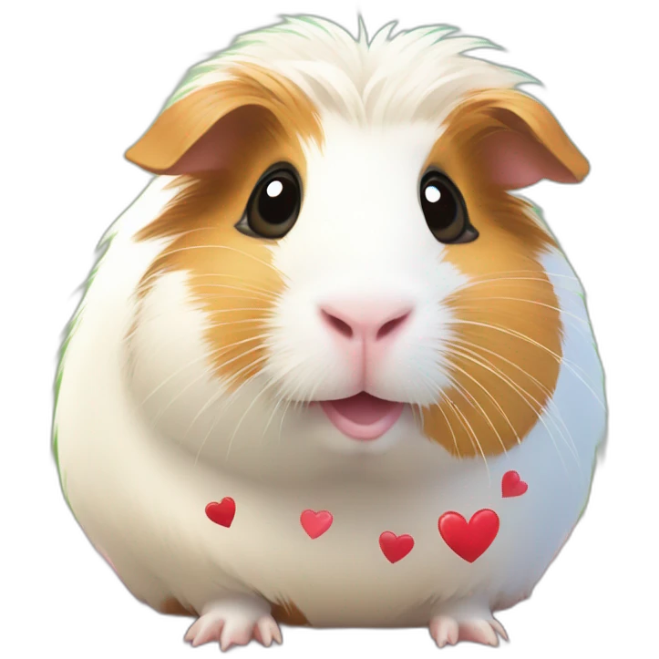 guinea pig and hearts emoji