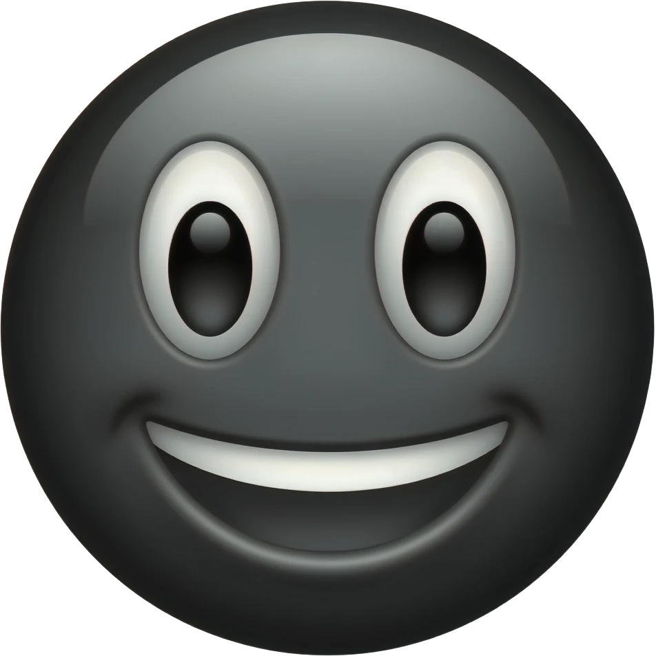 black smiling face emoji